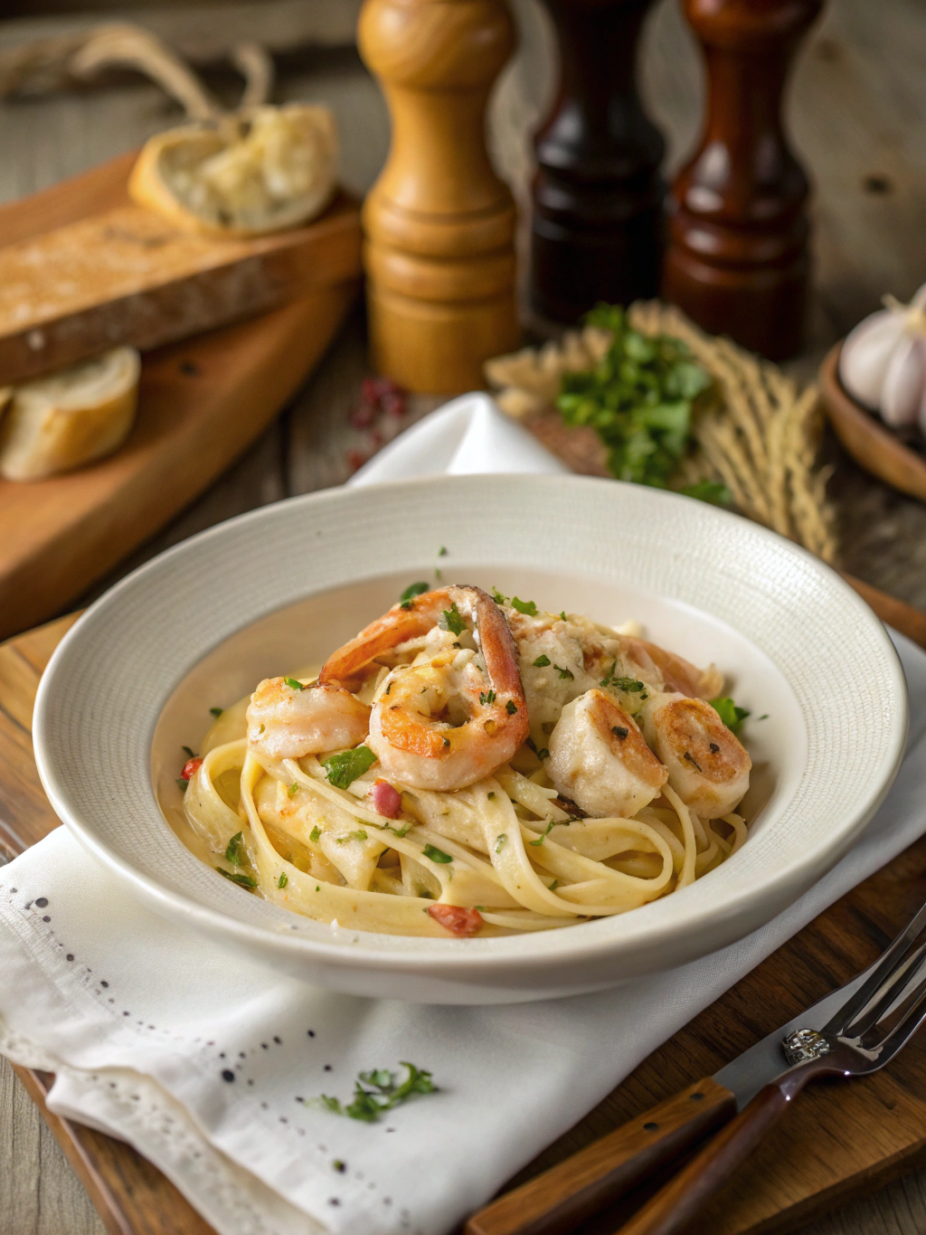 Seafood Fettuccine Alfredo Recipe